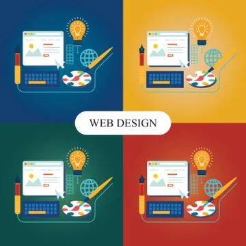 Design Web Design Graphics, Pen Tool To Create Ui, Mobile Ui And Ux Frame Stock Illustration