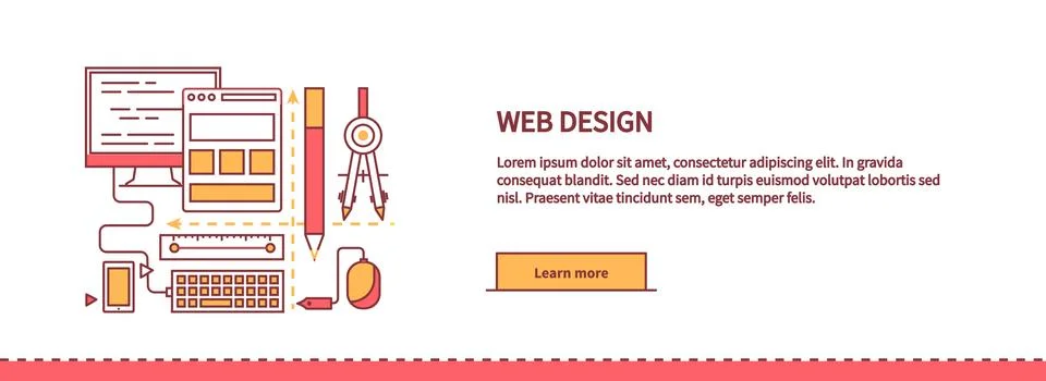 Design Web Work Space Flat Stock Illustration