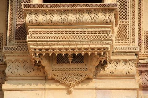 Design of Window Base at Haweli Stock Photos