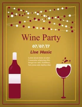 Design for wine event. Suitable for poster, promotional leaflet, invitation,  Illustrazione stock
