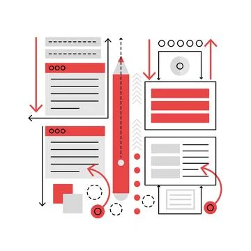 Design wireframe sketching Stock Illustration