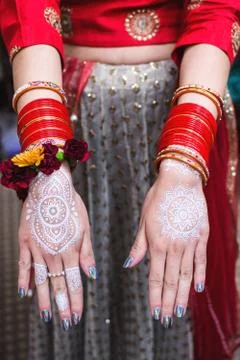 Design on woman's hand Stock Photos