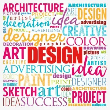 DESIGN word cloud collage, creative business concept background Illustrazione stock