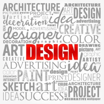 DESIGN word cloud collage, creative business concept background Stock Illustration