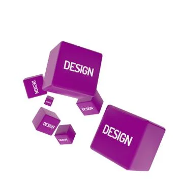 DESIGN word on colored cubes, creative business concept Stock Illustration
