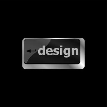 Design word on computer keyboard keys button Stock Illustration