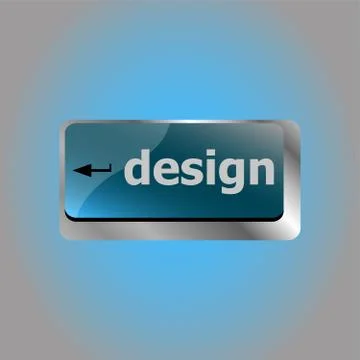 Design word on computer keyboard keys button Illustrazione stock