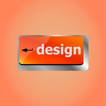 Design word on computer keyboard keys button イラスト素材
