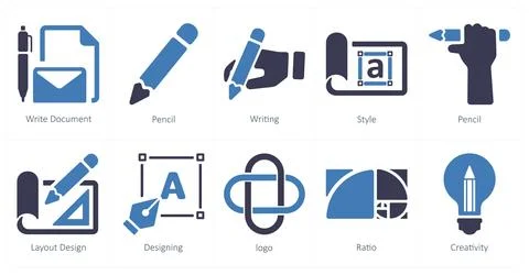 Design as write document, pencil, writing Stock Illustration