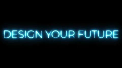 Design Your Future:  A Glowing Neon Sign Video stock 302162154