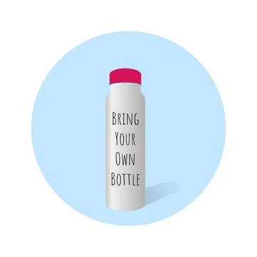 Design for zero waste concept with "bring your own water bottle" idea Illustrazione stock