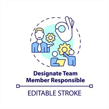 Designate team member responsible concept icon Stock Illustration