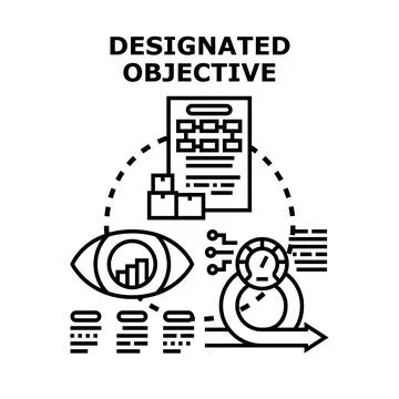 Designated objective concept planning and achieving goals Stockillustratie