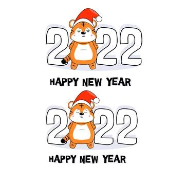 Designation 2022 small tiger Stock Illustration