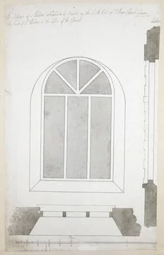 The Designe of a Window intended to be Erected on the south Wall of St Mar... Foto stock