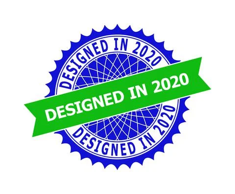 DESIGNED IN 2020 Bicolor Clean Rosette Template for Stamps 스톡 일러스트