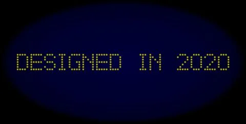 DESIGNED IN 2020 Led Style Message with Glowing Dots Stock Illustration