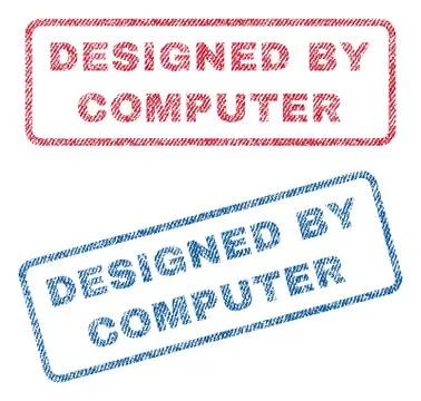 Designed By Computer Text Textile Seal Stamp Watermarks Stockillustratie