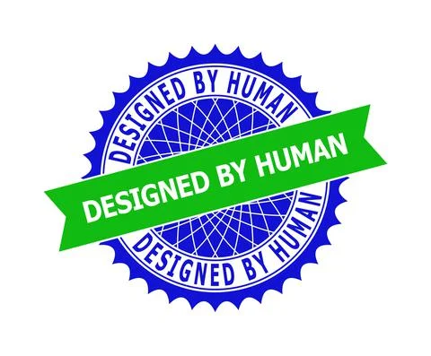 DESIGNED BY HUMAN Bicolor Clean Rosette Template for Stamp Seals Stock Illustration