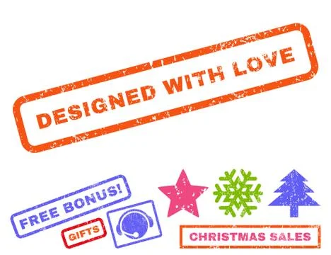 Designed With Love Rubber Stamp Stock Illustration