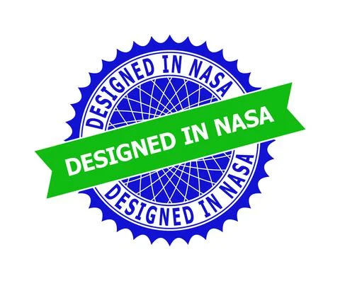 DESIGNED IN NASA Bicolor Clean Rosette Template for Watermarks Stock Illustration