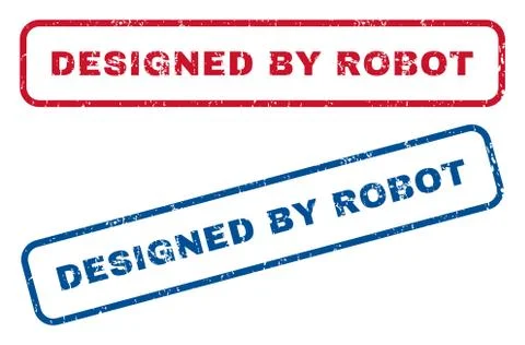Designed By Robot Rubber Stamps 스톡 일러스트