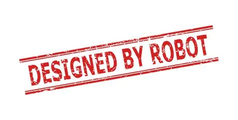 DESIGNED BY ROBOT Watermark with Unclean Surface and Double Parallel Lines 스톡 일러스트