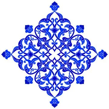 Designed with shades of blue ottoman pattern series one Stock Illustration