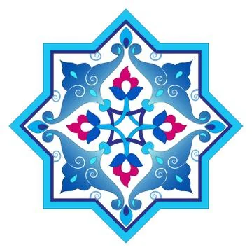 Designed with shades of blue ottoman pattern series four Stock Illustration