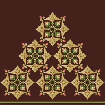 Designed with shades of blue ottoman pattern series eight Stock Illustration