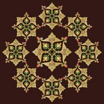 Designed with shades of blue ottoman pattern series ten Stock Illustration