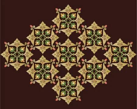 Designed with shades of blue ottoman pattern series nine Stock Illustration