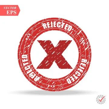 Designed for web and software interfaces. Rejected. stamp. red round grunge.. Stock Illustration