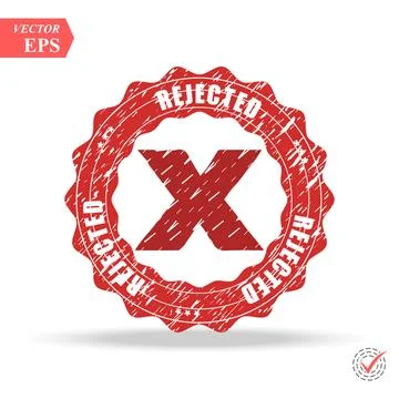 Designed for web and software interfaces. Rejected. stamp. red round grunge.. Stock Illustration