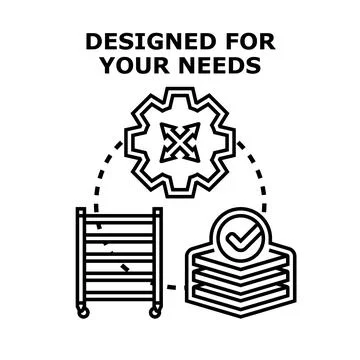Designed for your needs concept illustration with customization gear Stock Illustration