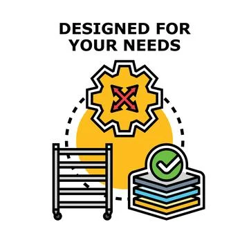 Designed for your needs concept illustration with customization gear Stock Illustration