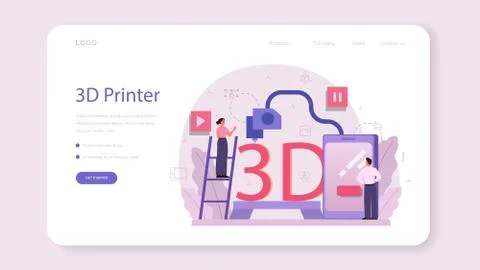 Designer 3D modeling web banner or landing page. Digital drawing 스톡 일러스트