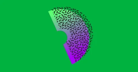 Designer adjusting half-circle gradient wedge on transparent background, Video stock 317594661