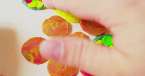 Designer arranging  pattern from plastic Stock Footage 331594900