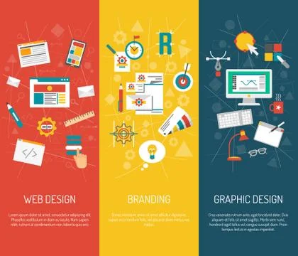 Designer Banner Set Illustrazione stock