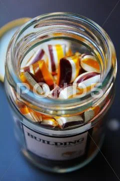 Designer Candies in a Jar Stock Photos