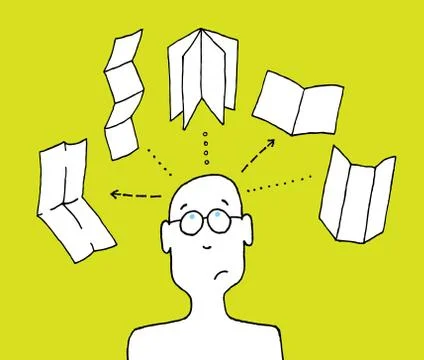 Designer choosing print format Stock Illustration