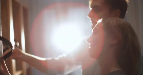 The designer with the client selects wallpape Stock Footage 82858151