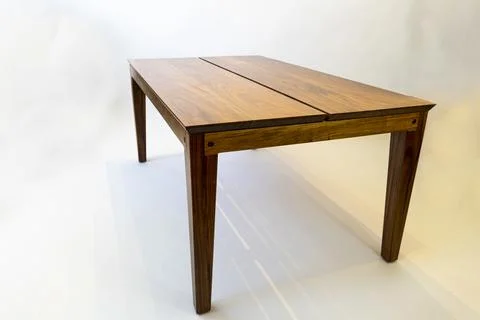 Designer coffee table, solid wood base and top in terrazzo, oak wood on white 스톡 사진