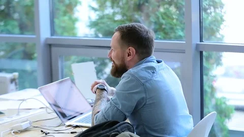 Designer communicates with the client Stock Footage 70585088