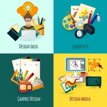 Designer Concept Set 스톡 일러스트