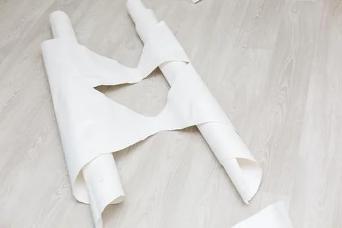 Designer creates a model. layout of the sewing pattern on paper Stock-Fotos