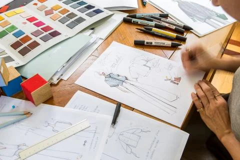 Designer creates model Stock Photos