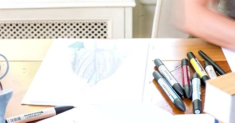 Designer creates a project Stock Footage 74231347