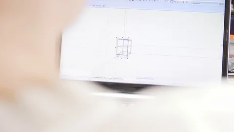 The designer designs in an architectural studio, a close-up of the computer Stock Footage 127512798